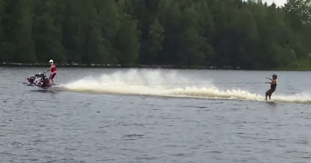 Water Skiing Behind A Snowmobile GearJunkie