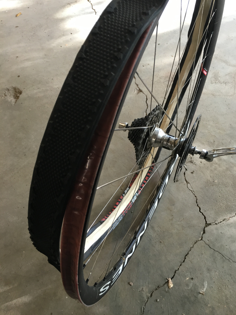 bike tire glued to rim