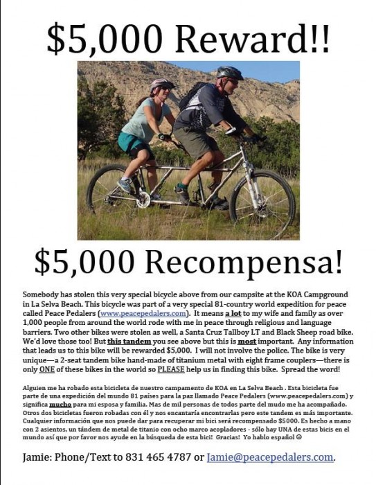 5000 Reward For BIke