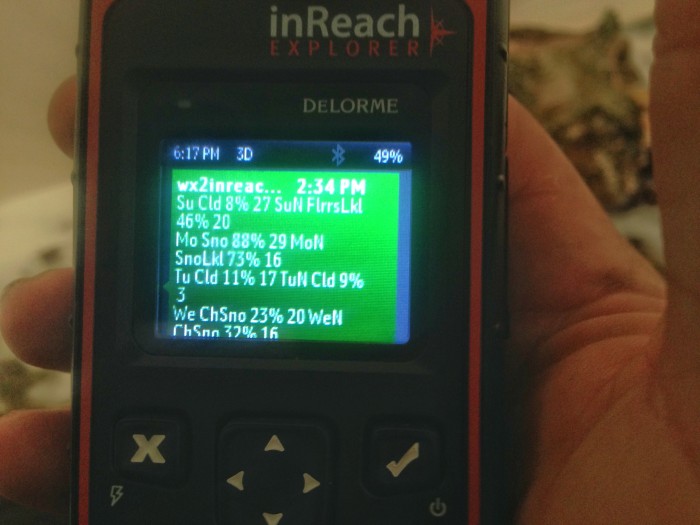 Inreach Weather Forecast