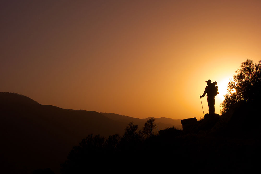 hiker-at-sunset