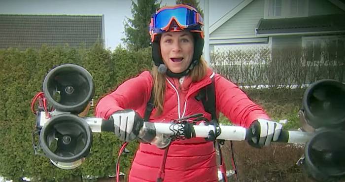 Norwegian Skier Hits 53 MPH With Jet Propulsion