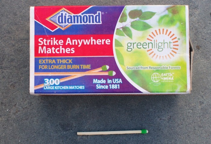 wood matches start fire