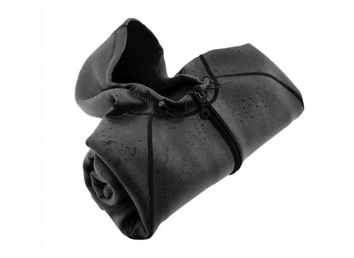 wetsuit jacket rolled up