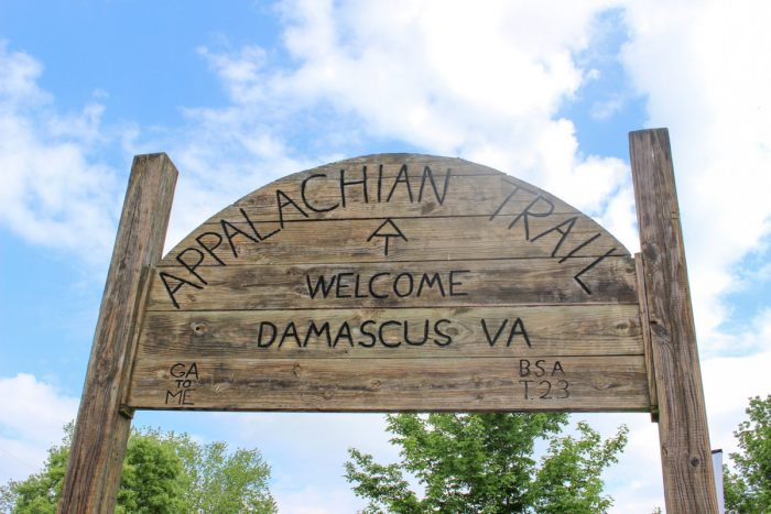 Appalachian Trail AT Sign in Damascus, Virginia