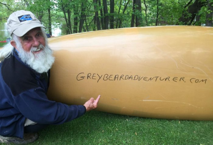 The Greybeard Adventurer website was launched as a platform to gather support for Sanders's Mississippi and Appalachian Trail trips