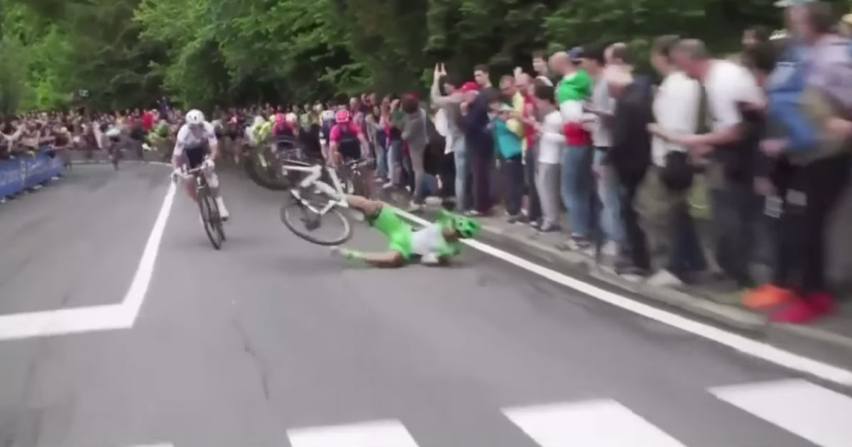 Biker Vs Spectator: Nasty Crash At Giro D’Italia