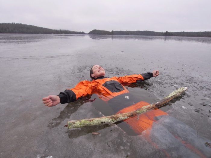 dry suit ice water test