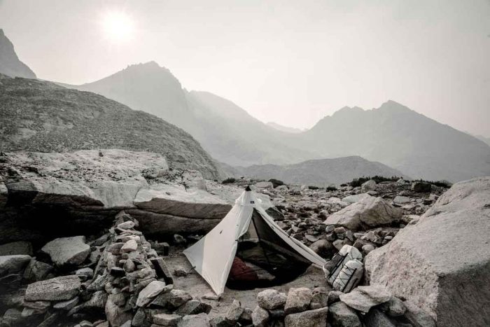 Tent in mountains