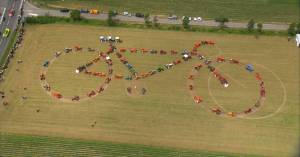 Tractors Make Moving ‘Bike Tapestry’ At Tour de France