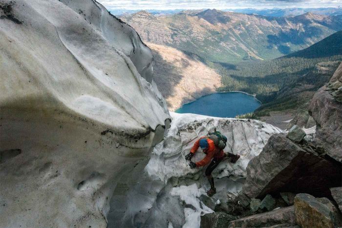 Careful footwork on a descent