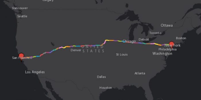 transcontinental record pete Kostelnick route