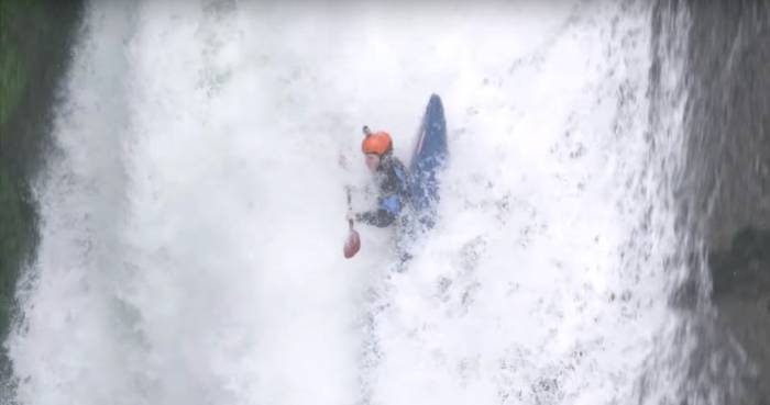 Watch Kayakers Take Beating In 90-Foot Falls