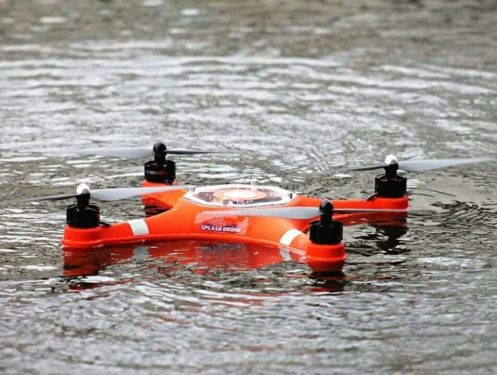 waterproof drone in lake