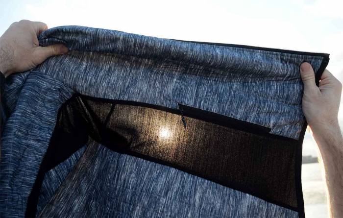 Helix jacket from Icebreaker has nearly see-through panels for breathability