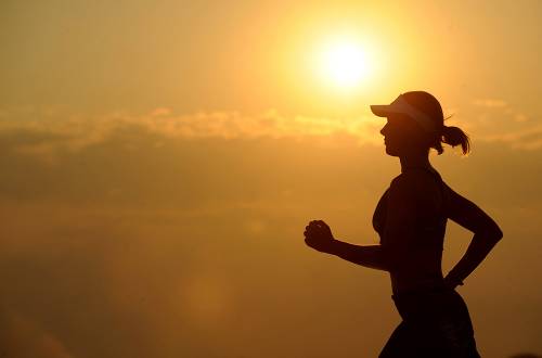woman running silhouette