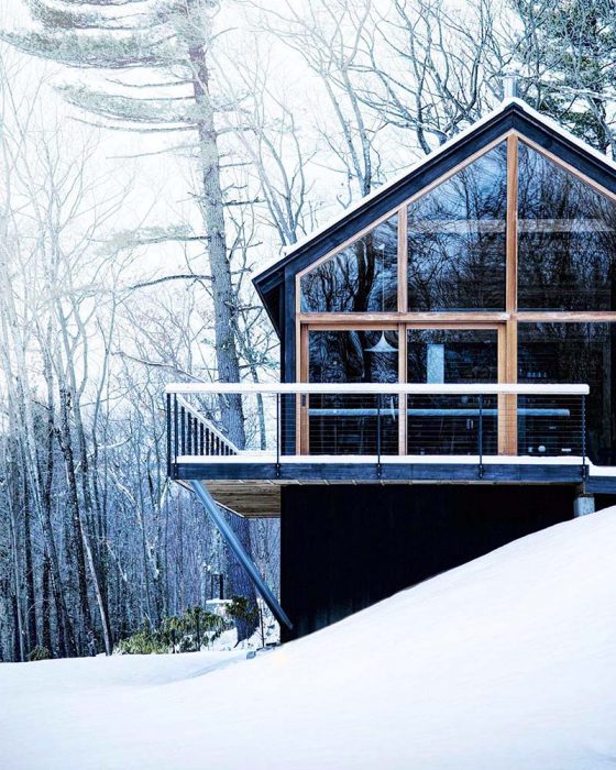 hudson woods winter cabin