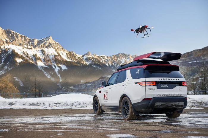 Land Rover Discovery Project Hero Red Cross Search And Rescue Drone