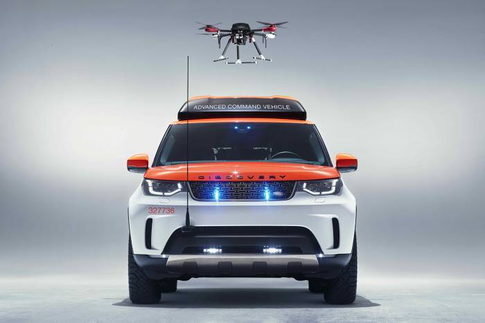 Land Rover Discovery Project Hero Red Cross Search And Rescue Drone