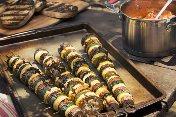 grilled ratatouille skewers