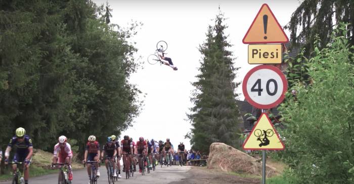 Maverick Biker Backflips Over the Peloton