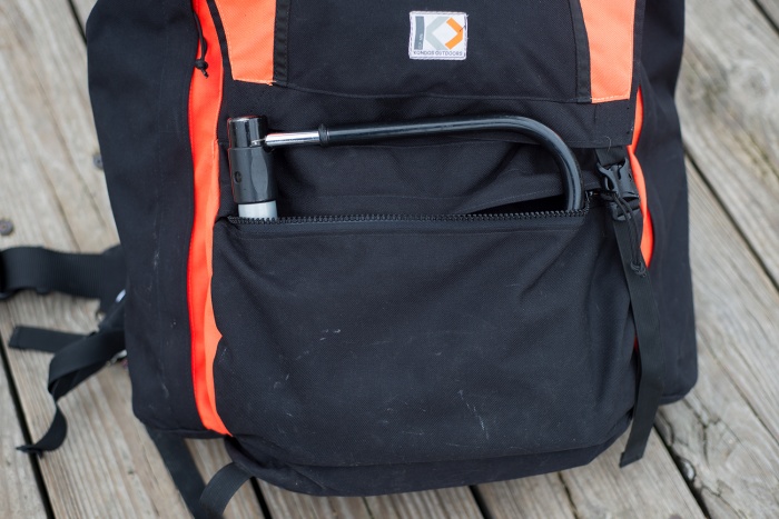 kondos outdoors trailblazer pack zip pocket u-lock
