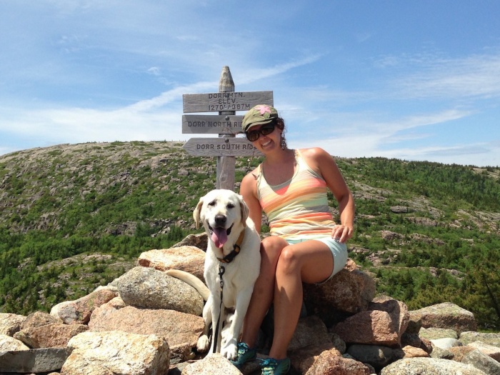 Writer Mallory Paige testing the Merrell Pace Glove Shoe in Acadia National Park