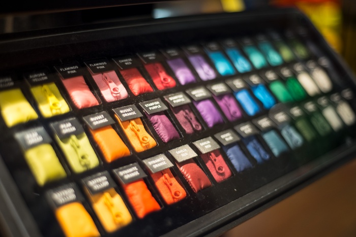 custom jacket kiosk color swatches