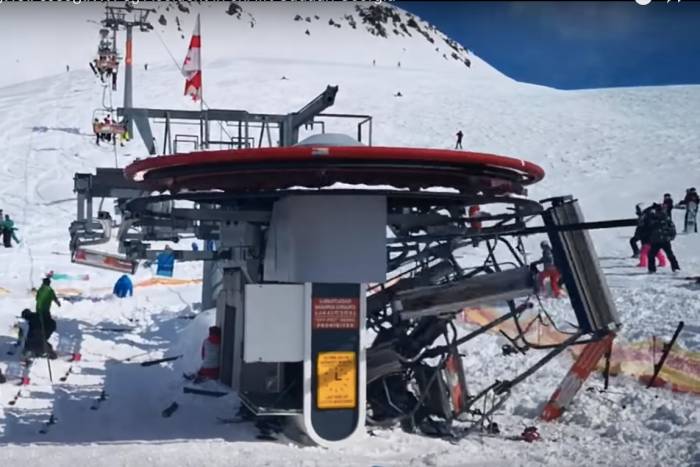 chairlift malfunction Gudauri resort Georgia tosses riders off