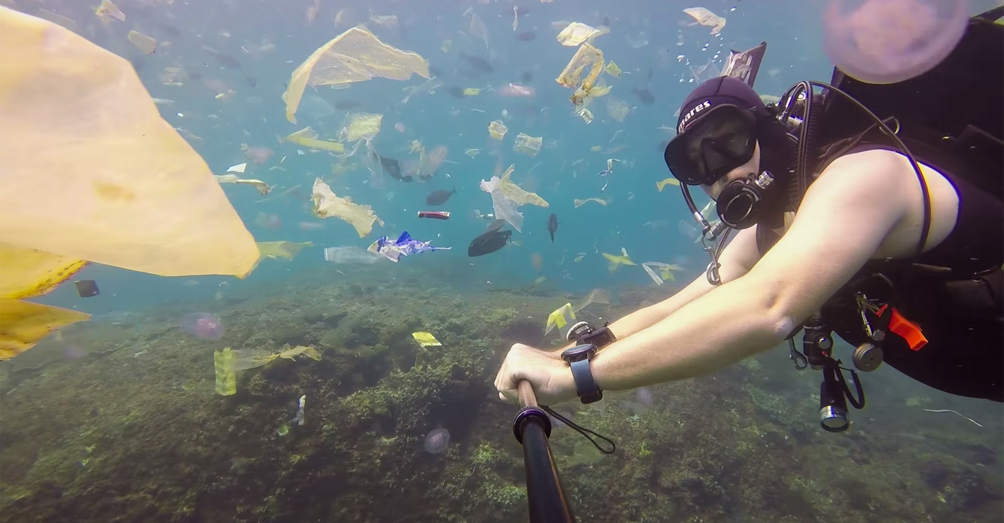 Horrifying Dive Video Shows Ocean Full of Trash GearJunkie