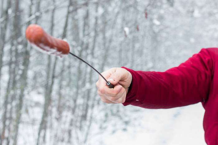 titanium hot dog stick