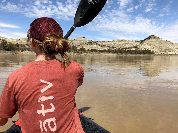 floating the Little Missouri River in a packraft