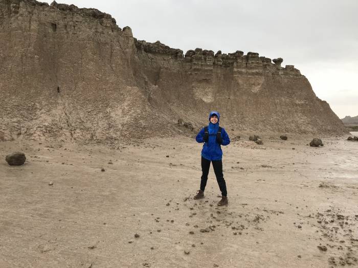 rainy hike in Badlands National Park