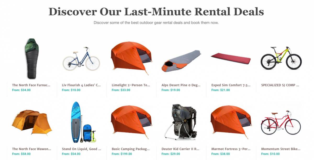 Gearo Shop Virtual Aisles for Outdoor Rentals GearJunkie