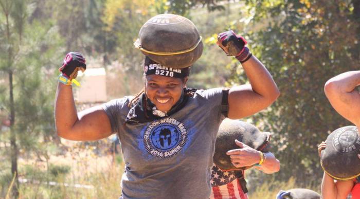 plus size obstacle race runner
