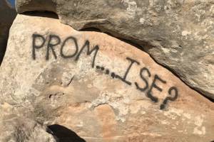 Prom Invite Spray Painted on National Monument