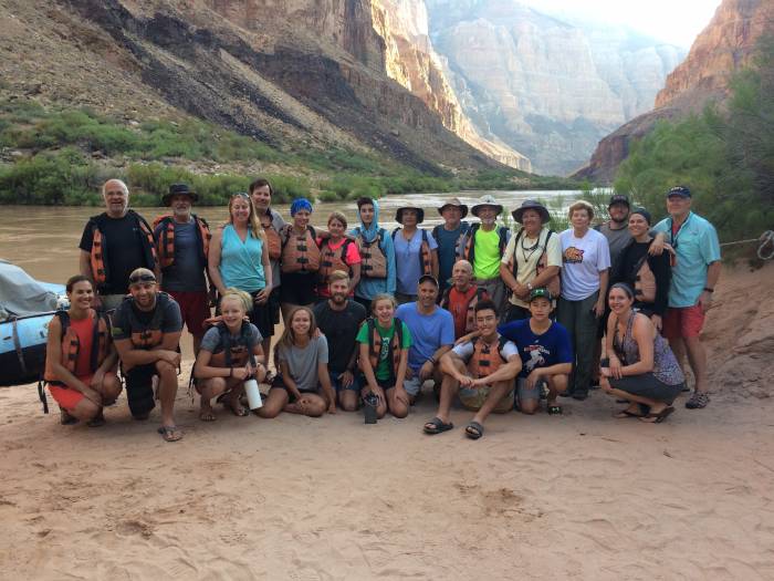 group of people rafting through the grand canyon