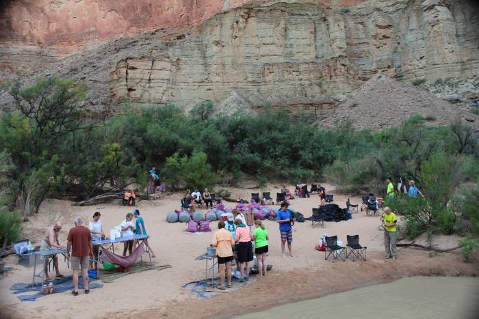 camp along the grand canyon