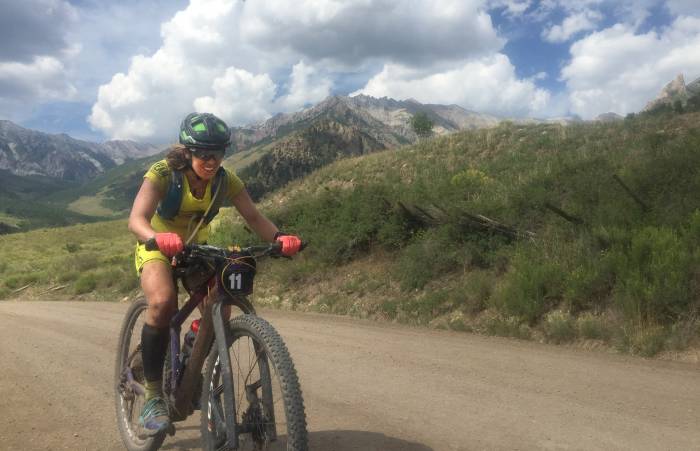 Chelsey Magness riding Telluride 100 mountain bike race