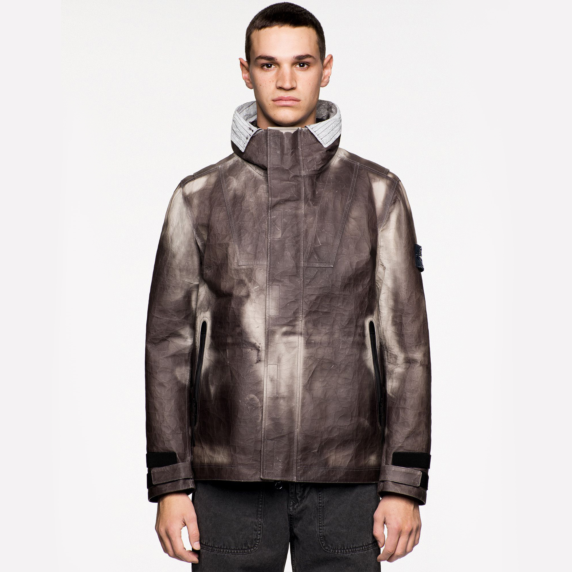 stone island Dyneema leather ice jacket