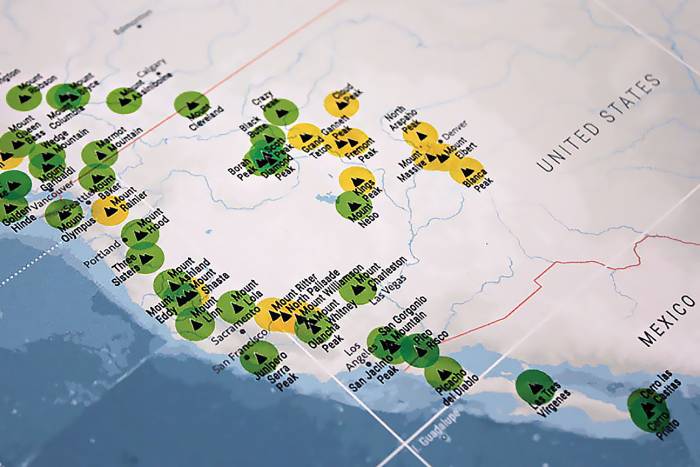 Mountains of Earth map