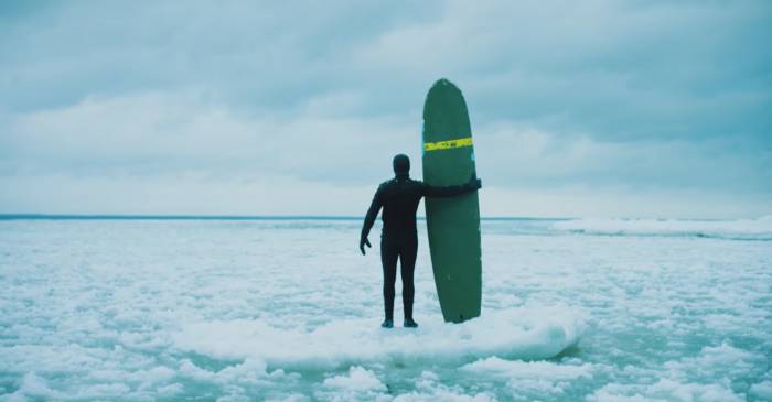 surfing in coldest conditions