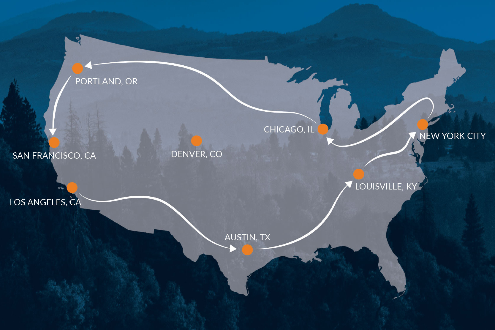 Eagle Creek Quit Your Job Tour map Eagle Creek Quit Your Job Tour map