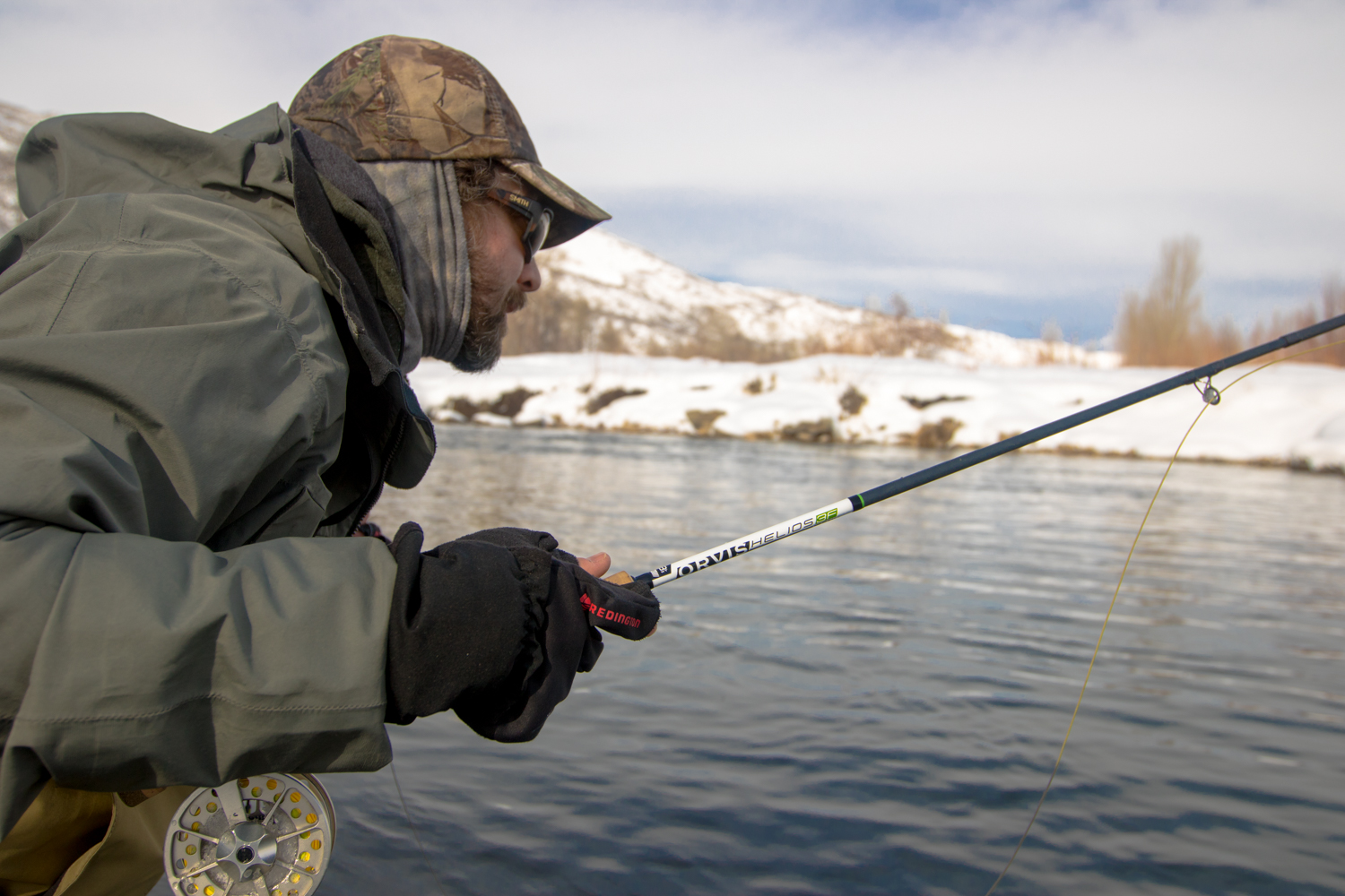 The author fishing the Orvis Helios 3F fly rod The author fishing the Orvis Helios 3F fly rod