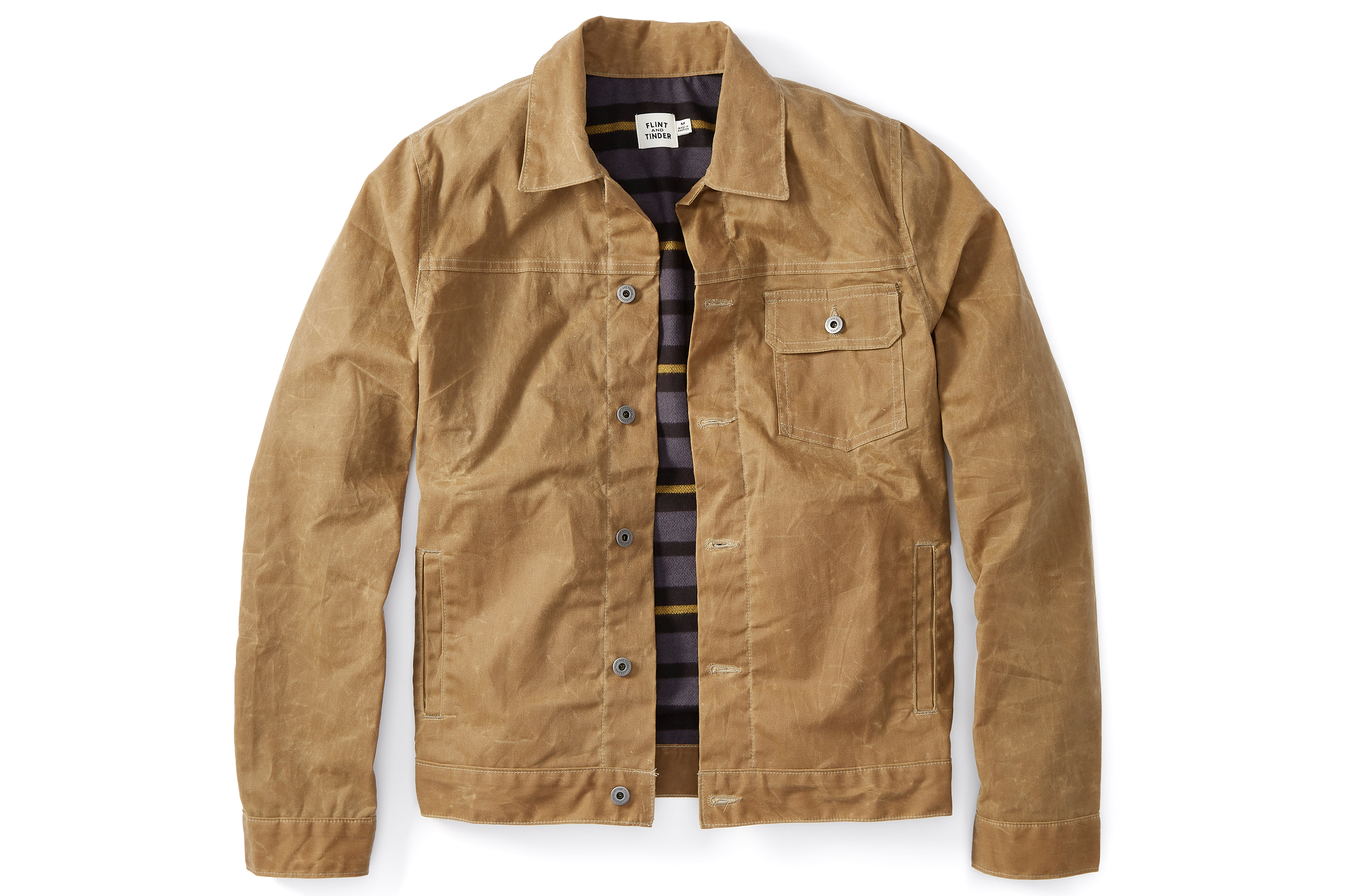 Flint and Tinder Flannel-lined Waxed Trucker Jacket Flint and Tinder Flannel-lined Waxed Trucker Jacket