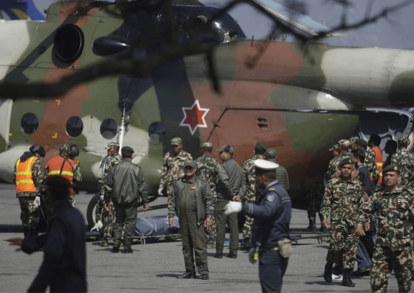 First responders at work in Kathmandu First responders at work in Kathmandu