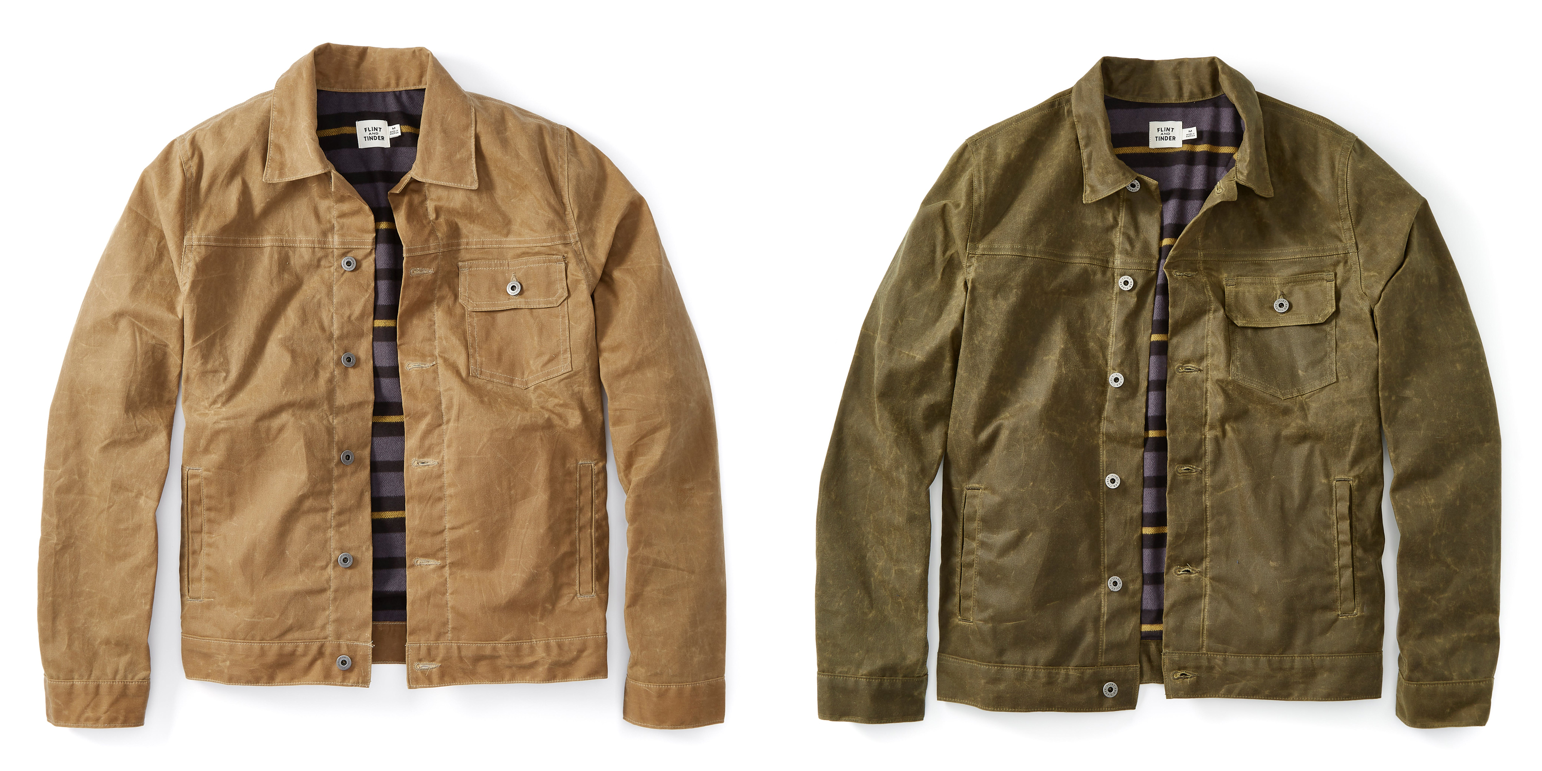 Flint and Tinder Flannel-Lined Waxed Trucker Jacket