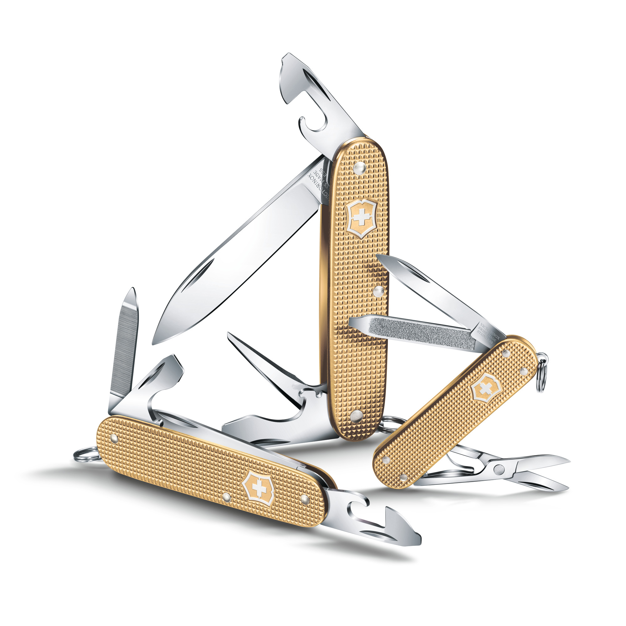 swiss army knife gold champagne
