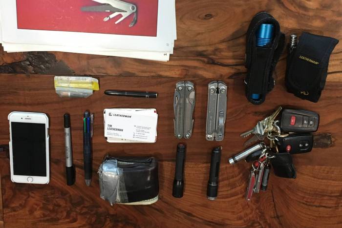 Tim Leatherman pocket dump 2019