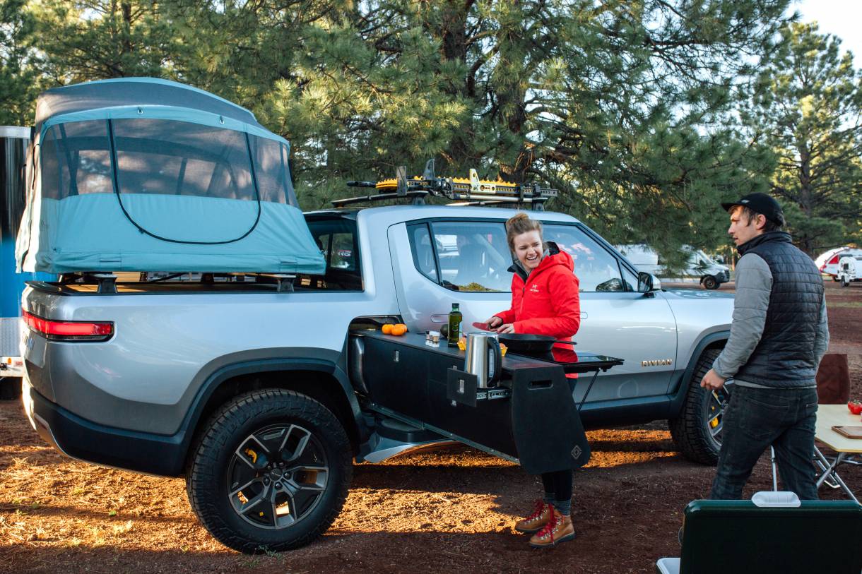 Electric Car Camping Just Got More Comfortable Rivian Camp Mode